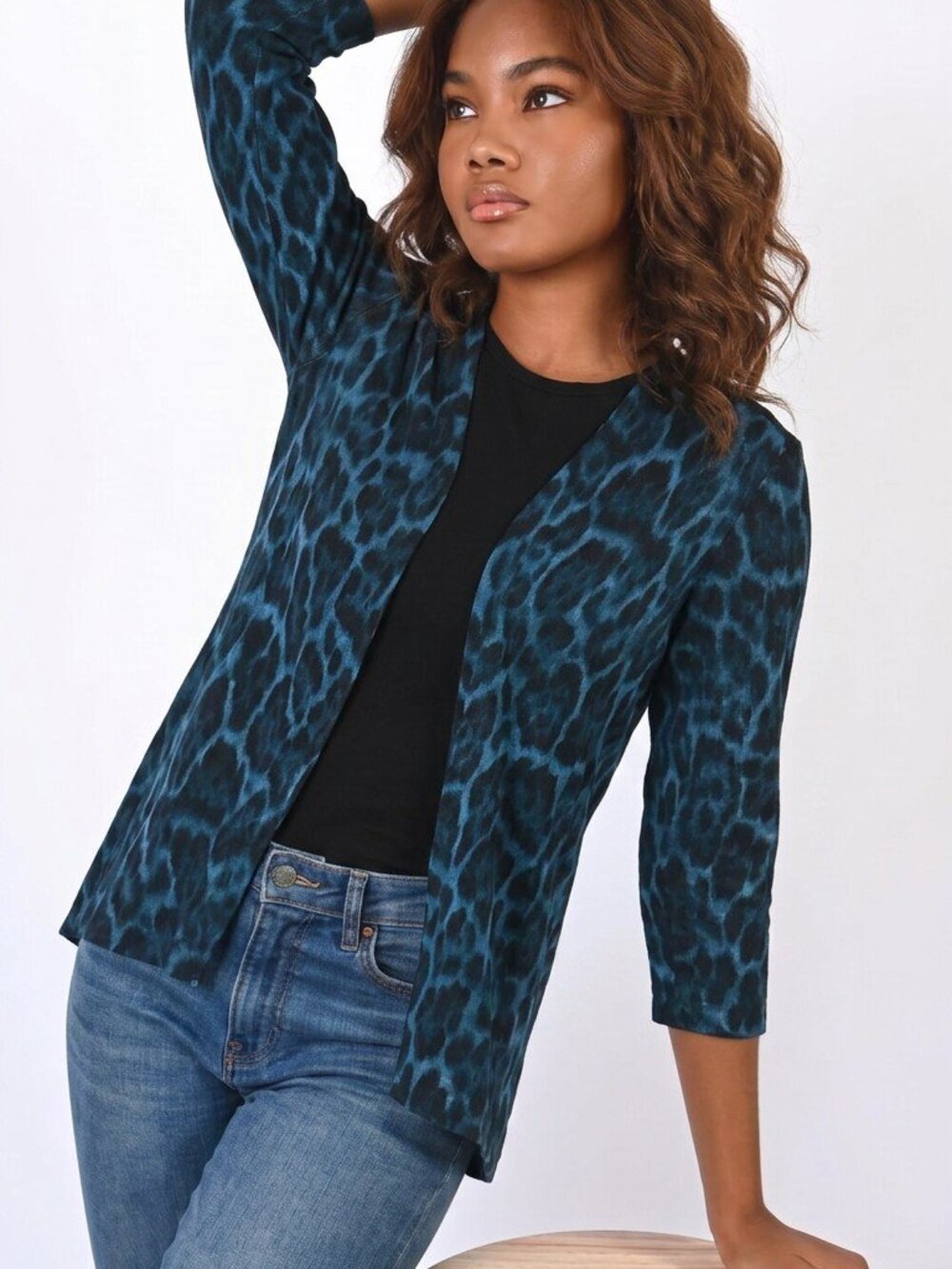 Anne Klein Green Animal Print Top